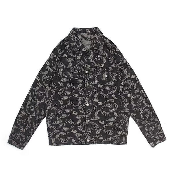 Chaqueta vaquera suelta Ins flor de anacardo Hip-Hop tendencia retro