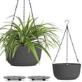 thumbnail image 2 of 12 Inch Large Hanging Planters for Indoor Plants, 2 Pack Self Watering Pots Indoor, Hanging Baskets for Plants,Hanging Flower Pot with Drainage Hole and Plant Hanger, White, 2 of 10