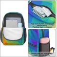 thumbnail image 4 of 17 Inch Lightweight Backpack,PVC Waterproof Oxford Fabric, Ergonomically Designed, with Large Capacity, Vibrant Rainbow Print, 4 of 5