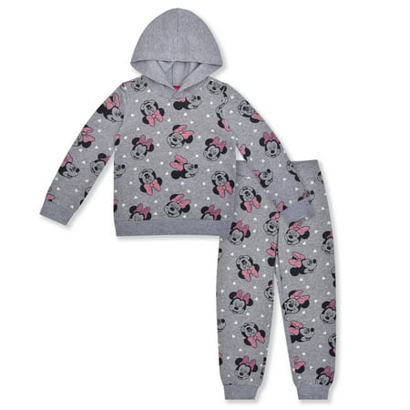 

Disney Toddler Girl Minnie Mouse Zip-Up Hoodie Outfit Set Sizes 2T-4T