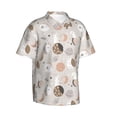 thumbnail image 2 of Balery Rabbit In Space Print Men's Hawaiian Shirts Short Sleeve Beach Shirt Relaxed Fit Vacation Button Down Shirts-Small, 2 of 9