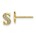 thumbnail image 2 of 14K Yellow Gold Diamond Initial S Earrings (0.052Ct), 2 of 4