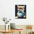 thumbnail image 2 of Nawypu Watercolor Cat Canvas Art Cat in A Cup Canvas Painting Cat Picture Prints Cat Art Prints Cute Animal Poster Cat with Glasses Wall Art Abstract Cat Picture Cat Artwork Cute Cat Paintings, 2 of 4