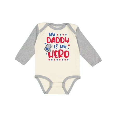 

Inktastic Memorial Day My Daddy is My Hero Gift Baby Boy or Baby Girl Long Sleeve Bodysuit