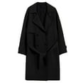thumbnail image 6 of Aihuaihua Mens Trench Coat Windbreaker Jackets 2025 Outdoor Casual Wear Fall Winter Long Jackets Men's Lightweight Anorak Jacket Black XL, 6 of 6