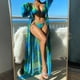 thumbnail image 4 of Gibobby Trajes de Baño para Mujer Traje de baño de piezas con bikini de manga larga europeo y americano para mujer(Azul,XL), 4 of 5