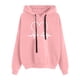 thumbnail image 1 of Gibobby Sudadera de Manga Larga el amor de las mujeres imprimió camiseta encapuchada suelta de manga larga drawstring blouse top （Rosa， XXL), 1 of 3