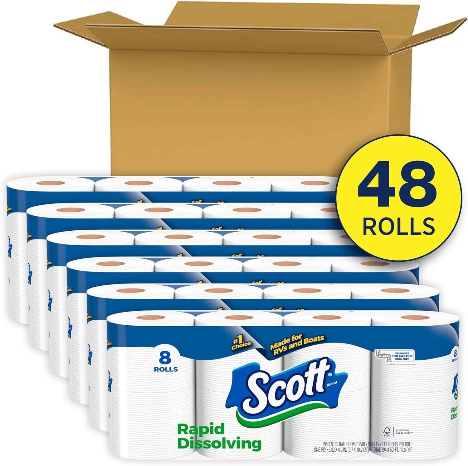 Scott 1100 Unscented Bath Tissue, 1-Ply, 36 Rolls, 1100 Sheets Per