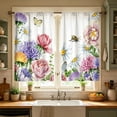 thumbnail image 4 of Watercolor Wildflower Butterfly Tier Curtain,Light Filtering Washable Short Cafe Window Curtain for Kitchen,Laundry,Home Decor,1 Pair, 4 of 6