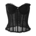 thumbnail image 4 of KHONTS Women's Y2k Bustier Corset Tops Going out Overbust Corset Tops Strapless Lace up Mesh Bustier Tops Black XL, 4 of 6