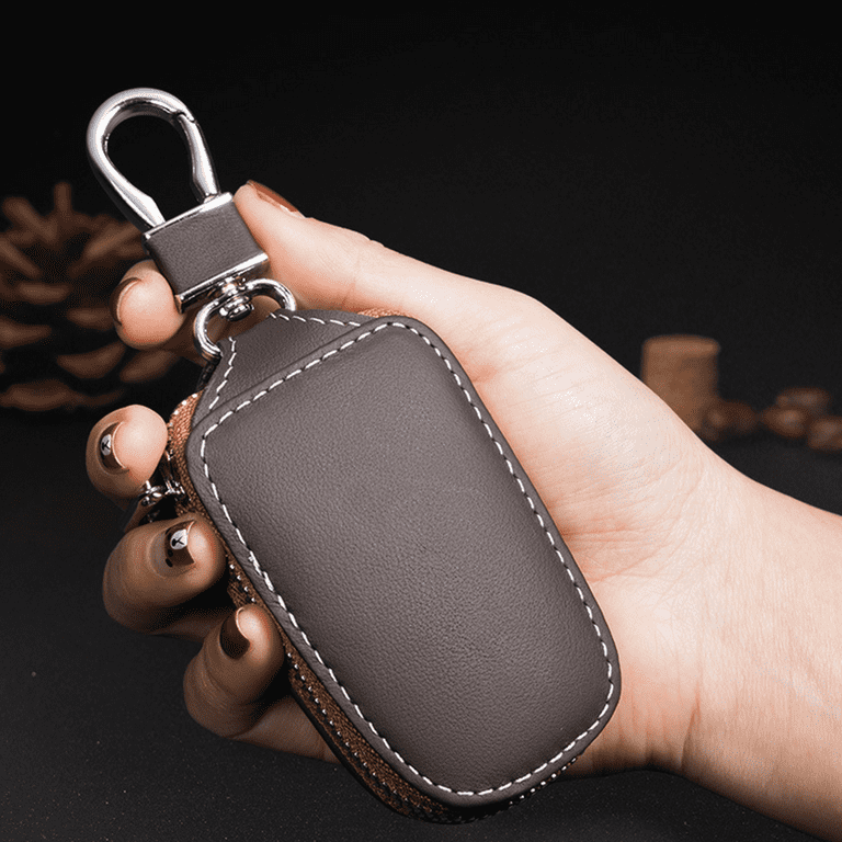 Leather Car Key Protection Bag Car Key Holder Keychain Ring Case Fit for MG  Auto