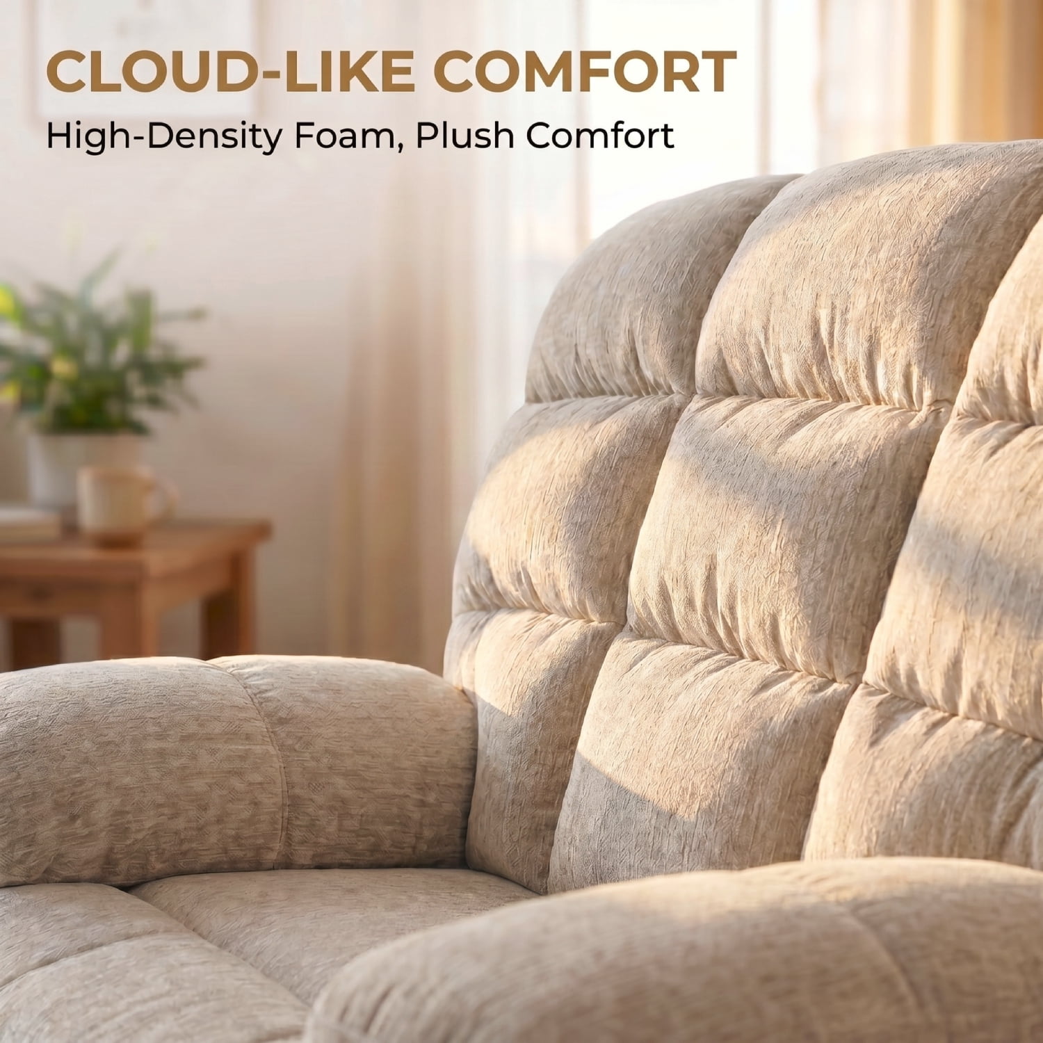FitStand Swivel Rocker Recliner Chair with Heat and Massage, 24.4" Wide Seat Chenille Oversized Recliner, Gray