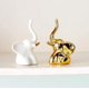thumbnail image 1 of Estatuas de Elefante YONGSHENG para Decoración del Hogar 1 Par Dorado y Blanco, 1 of 5