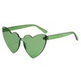 thumbnail image 2 of Heart Shaped Rimless Sunglasses Transparent Frameless Glasses Tinted Eyewear for Women and Girls - Novelty Party Eyewear Verde, 2 of 7