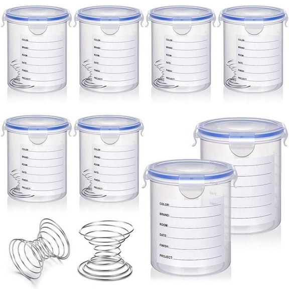 8 Sets Paint Container with Mixing Ball Touch Up Paint Cups (800 ML)