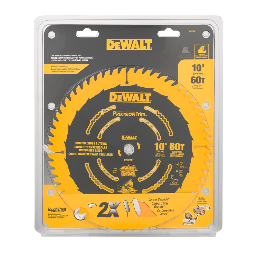 DeWalt Thin Kerf Woodworking Saw Blade 10", 1.0 CT
