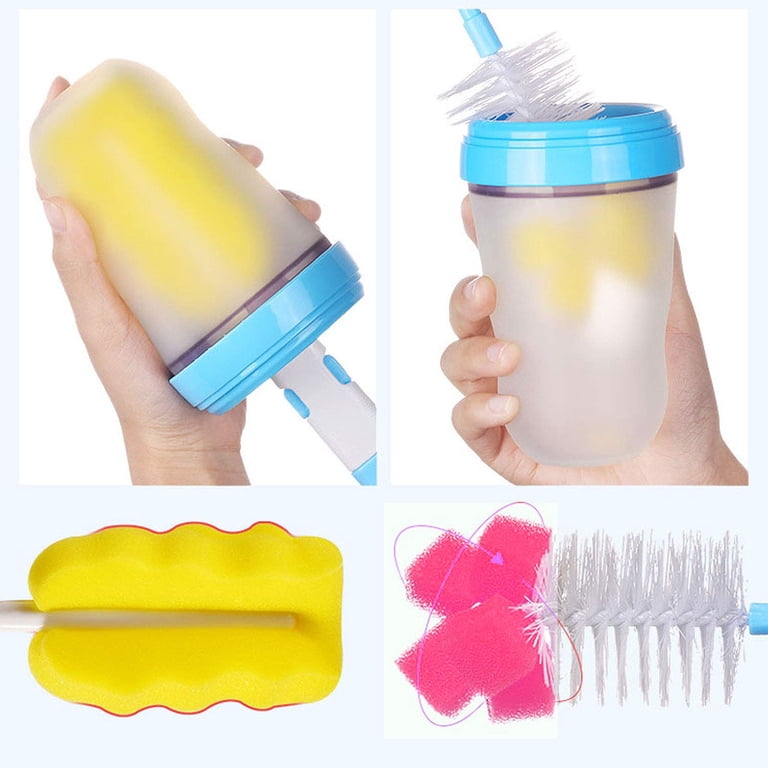Babyflaschenreiniger bürste, flaschenbürste baby, Lange Griff Flaschen Reiniger, Schlauchbürste Set, für das Waschen von Babyflasche Sport Wasser Flaschen, Tee Kessel, Karaffe Schmale