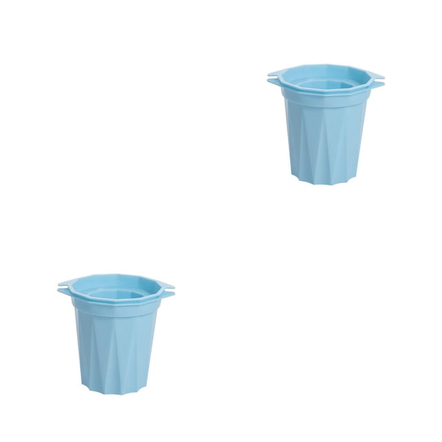 Wosthever Moldes para vasos de hielo, bebidas, jugo, herramienta para beber, molde para hacer hielo, bandeja de congelación de gran tamaño, Azul 2piezas