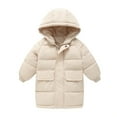thumbnail image 2 of Godderr Boys Girls Down Outerwear Hooded Puffer Coats for Kids Toddler,1-8Y Long Warm Winter Snow Outwear Lightweight Baby Puffer Jackets, 2 of 8