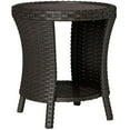thumbnail image 2 of Spaco 18" Wicker Coffee Table, PE Rattan Patio Side Table with 2-Tier Storage, Composite Wood Top, Coffee Table for Outdoor, Mixed Brown, 2 of 11