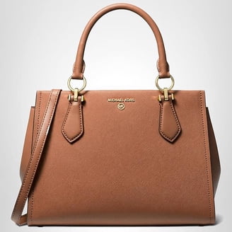 Michael Kors Cooper Logo Embossed Pebbled Leather Tote Bag-Luggage