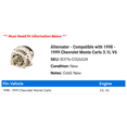 thumbnail image 2 of Alternator - Compatible with 1998 - 1999 Chevy Monte Carlo 3.1L V6, 2 of 2