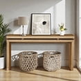 thumbnail image 2 of Tcbosik Farmhouse Console Table, 60" Long Sofa Table, Accent Foyer Table for Hallway, Entryway, Living Room, Easy Assembly, Antique Brown, 2 of 7