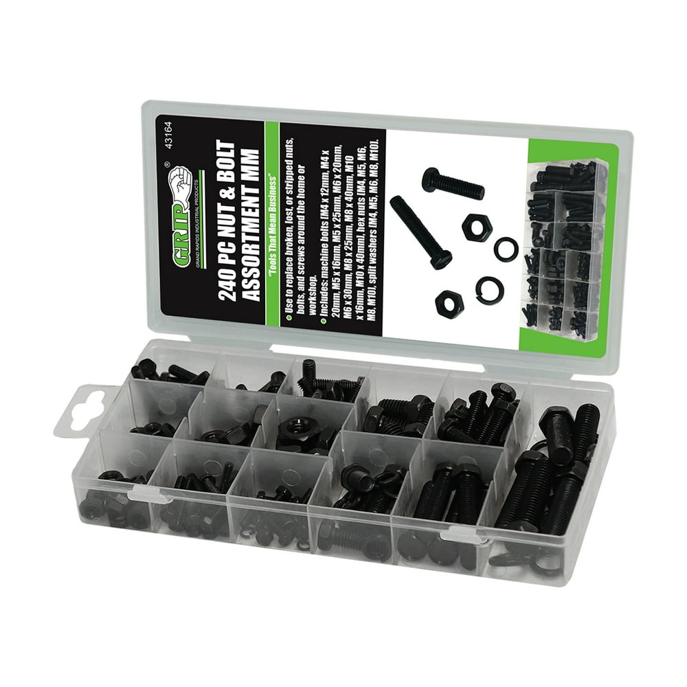 Grip 240 pc Nut & Bolt Assortment MM