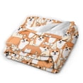 thumbnail image 2 of KLL Fleece Blanket Plush Throw Blanket Corgi Animal ,Soft Fuzzy Cozy Flannel Blanket for Couch Sofa Bed.(50"x40" ), 2 of 7