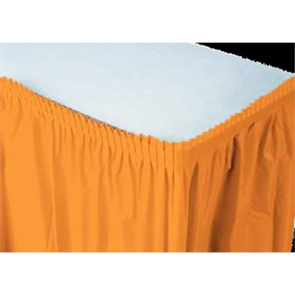 29" X 14' Pleated Plastic Table Skirt Choose From 18 Color (ORANGE)