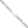 thumbnail image 1 of Sterling Silver Polished Engraveable Figaro Link ID Bracelet 8.5 Inch "Bracelets, 1 of 3