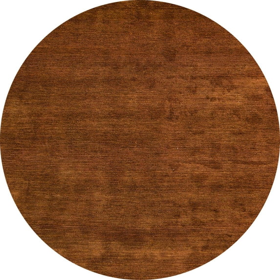 Ahgly Company Machine Washable Indoor Round Abstract Tomato Red Area Rugs, 6' Round