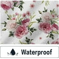 thumbnail image 3 of Vintage Floral Shower Curtain Home Decor Pink Peony Rose Shower Curtains for Bathroom Botanical Plant Green Leaves Polyester Fabric Waterproof Flower Bathroom Curtain with 12 Hooks 72"*72", 3 of 6