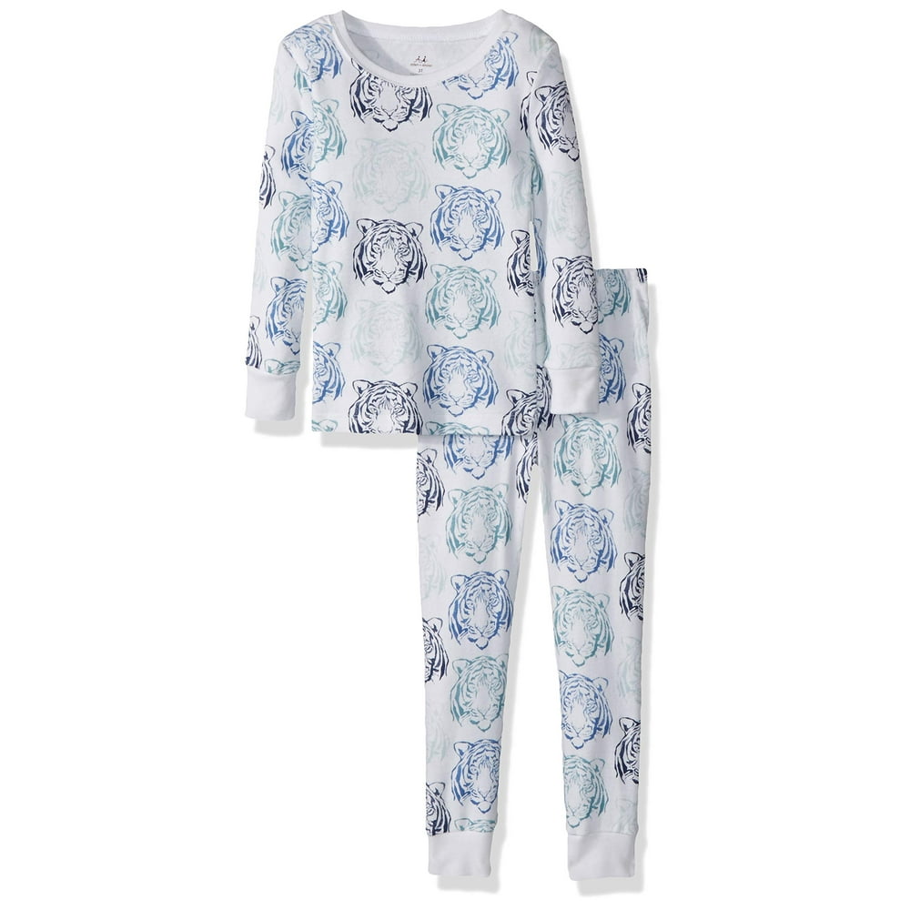 aden + anais Boy's White TigerPrint Pajama Set 24 Months Walmart