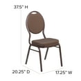 thumbnail image 4 of Flash Furniture Hercules Series Adult Size Teardrop Back Banquet Stacking Chair, Brown, 4 of 12