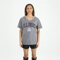 thumbnail image 4 of Women's Gameday Couture Gray Illinois Fighting Illini Iconic Edge Rhinestone V-Neck T-Shirt, 4 of 7