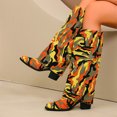 thumbnail image 4 of Women's Chunky Heel Knee High Boots, Retro Pointed Toe Slouch Design with Breathable Lining, Trendy Boots for Daily Party Gift, 4 of 5