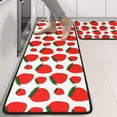 thumbnail image 2 of Kitchen Rugs Sets Of 2,Red Strawberry Plants Fruit Green Leaf White Pattern Anti Fatigue Kitchen Mat Rugs Non Slip Washable,Decorative Kitchen Floor Mats for Kitchen,Sink,Laundry,17"x47"+17"x47", 2 of 5