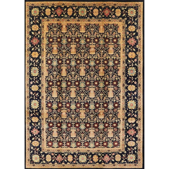 Ahgly Company Indoor Rectangle Mid-Century Modern Brown Sand Brown Oriental Area Rugs, 2' x 5'