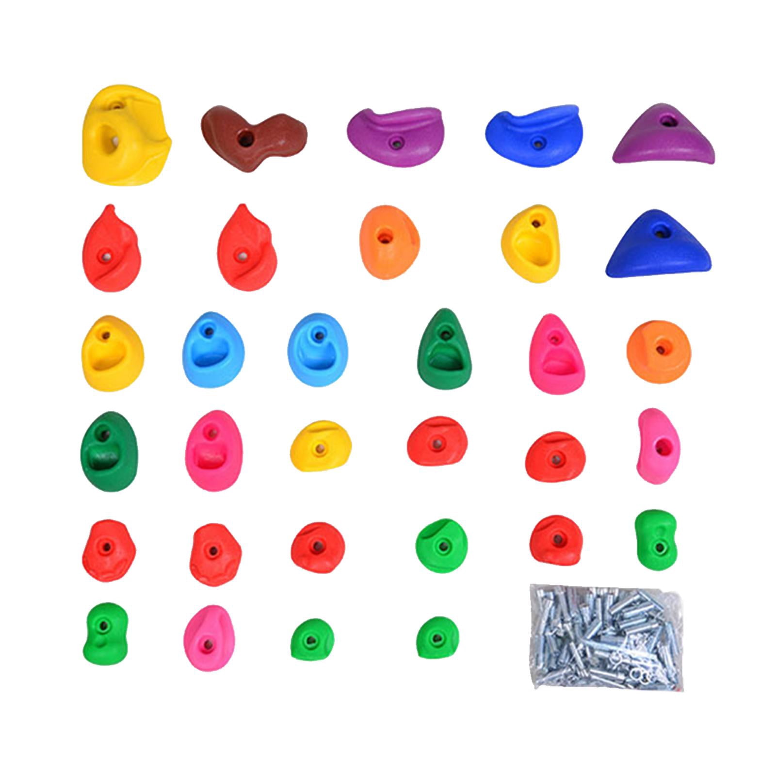 koolsoo Rock Climbing Holds,Kids Toys Wall Climbing Stones,Multi Size,Rock Wall Climbing Kit Playset for Outdoor Climbing Tree House 32 piece set