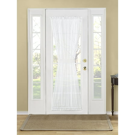 GoodGram White Semi-Sheer Textured French Door Curtain 56"x72" (1 Panel)