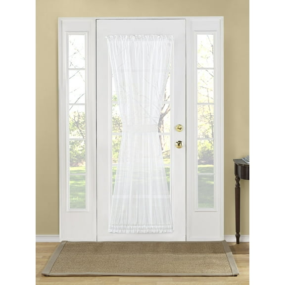 GoodGram White Semi-Sheer Textured French Door Curtain 56"x72" (1 Panel)