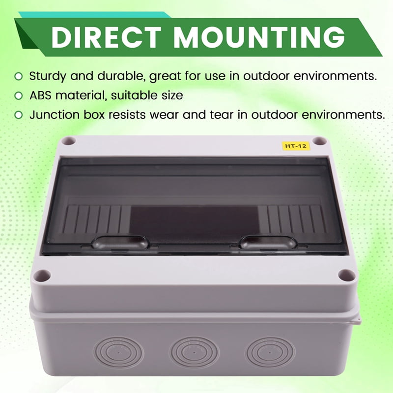 2X HT-12 Way IP65 Mcb Breaker Box Distribution Protection Box ABS Power Electronic Din Rail Enclosure