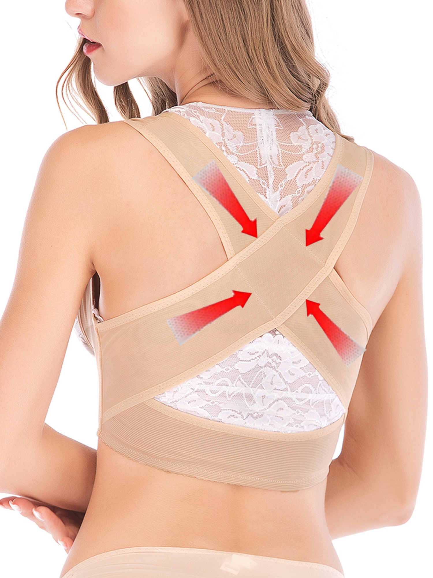 LELINTA Women's Posture Corrector Chest Brace Up Back Support Bra Shaper Vest Breast Lifter Shapewear Support Belt Vest Health Care Body Cheat Shapers,2PCS - image 1 of 8