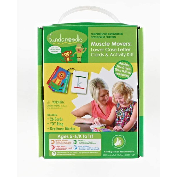 Fundanoodle Muscle Movers Lower Case Letter Cards and Activity Kit