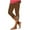 Brown, variant on Summer Slim Fit Capri Leggings - Women's High Waisted Heart Rhinestone Embellished Pants, Plus Size Available 3XL