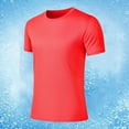 thumbnail image 3 of Chiccall Mens Workout Shirts Solid Crew Neck Short Sleeve Summer Athletic Slim Fit Tops, 3 of 5