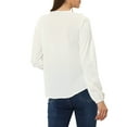 thumbnail image 4 of INSPIRE CHIC Women's Valentine's Day Ruffle Neck Long Sleeve Blouse Shirts XS White-Solid, 4 of 7