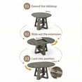 thumbnail image 6 of Miniyam Extendable Round Dining Table for 4–8 People, 43.3” to 59” Retractable Kitchen Table with Storage Shelf, Farmhouse Dining Table, Gray, 6 of 7