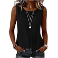 thumbnail image 4 of XuJwPNcy Tank Tops for Women Lightweight Sleeveless Cotton Linen Tee Tshirts Summer Casual Summer Beach Vacation Clothes, 4 of 6